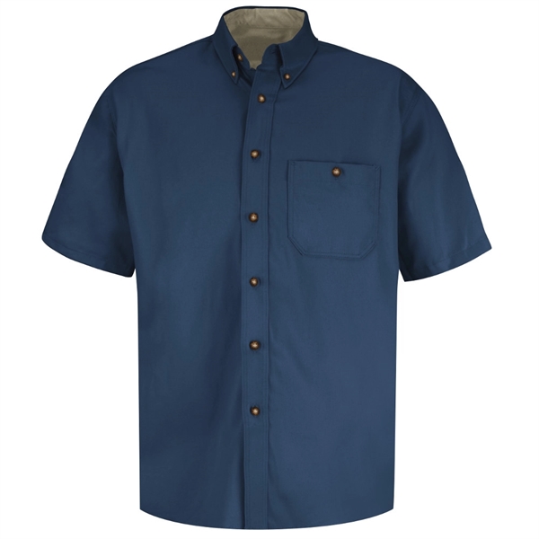 Red Kap® Men's Short Sleeve Cotton Contrast Dress Shirt - Red Kap® Men's Short Sleeve Cotton Contrast Dress Shirt - Image 0 of 3