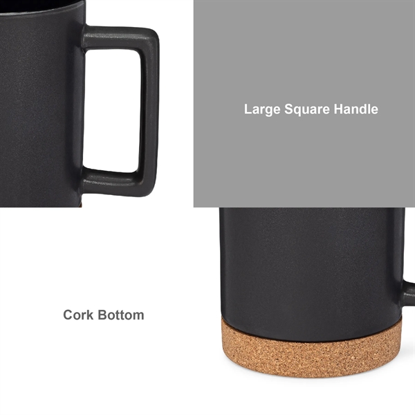 14 oz. Cork Base Ceramic Dishwasher-Safe Mug w/ Lid & Handle - 14 oz. Cork Base Ceramic Dishwasher-Safe Mug w/ Lid & Handle - Image 2 of 10