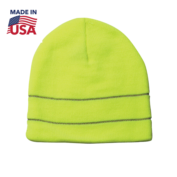 USA-Made Headwear Acrylic Safety Knit Beanie - USA-Made Headwear Acrylic Safety Knit Beanie - Image 1 of 2