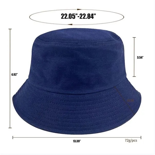 Cotton Unisex Beach Bucket Hats - Cotton Unisex Beach Bucket Hats - Image 2 of 3
