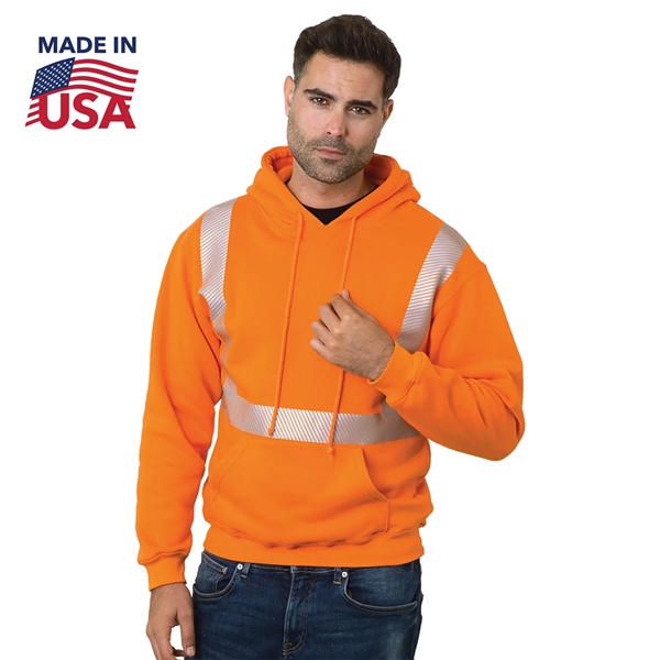 Class 2 USA-Made Pre-Shrunk Segmented Safety Pullover Hoodie - Class 2 USA-Made Pre-Shrunk Segmented Safety Pullover Hoodie - Image 2 of 2