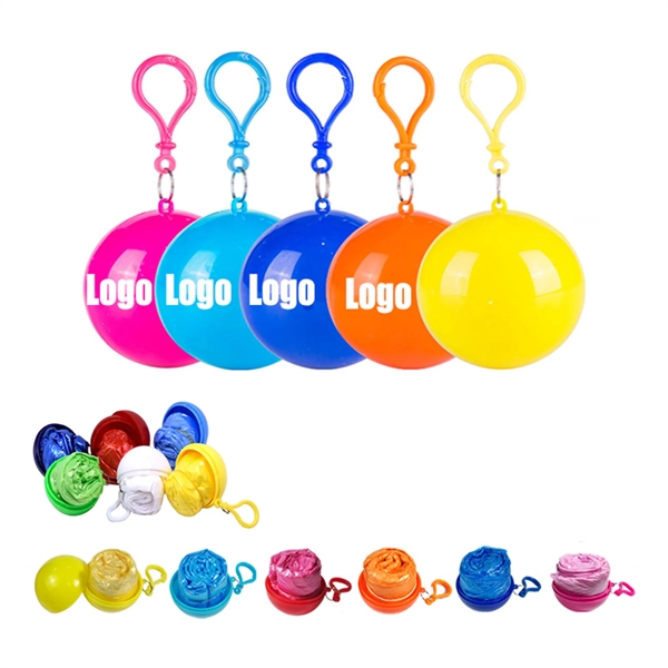 Portable Disposable Raincoat in Keychain Ball - Portable Disposable Raincoat in Keychain Ball - Image 0 of 11