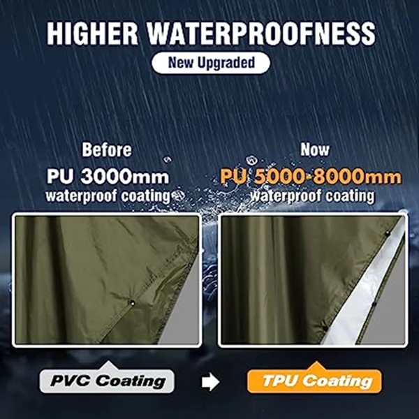 Hooded Waterproof PU Rain Poncho With Pocket - Hooded Waterproof PU Rain Poncho With Pocket - Image 3 of 3