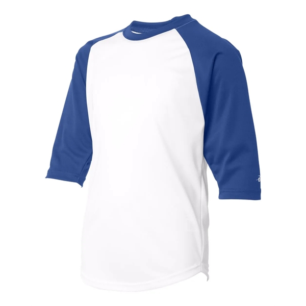 Badger Youth B-Core 3/4 Sleeve Baseball T-Shirt - Badger Youth B-Core 3/4 Sleeve Baseball T-Shirt - Image 37 of 39