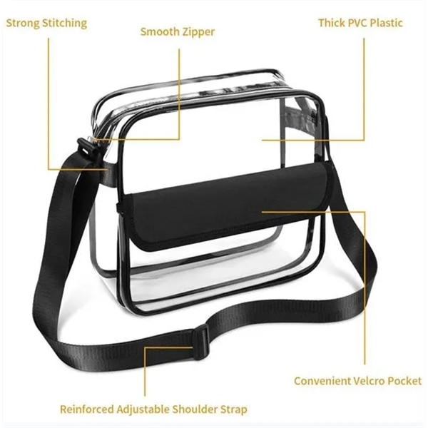 Clear Crossbody Messenger Shoulder Bag - Clear Crossbody Messenger Shoulder Bag - Image 2 of 3
