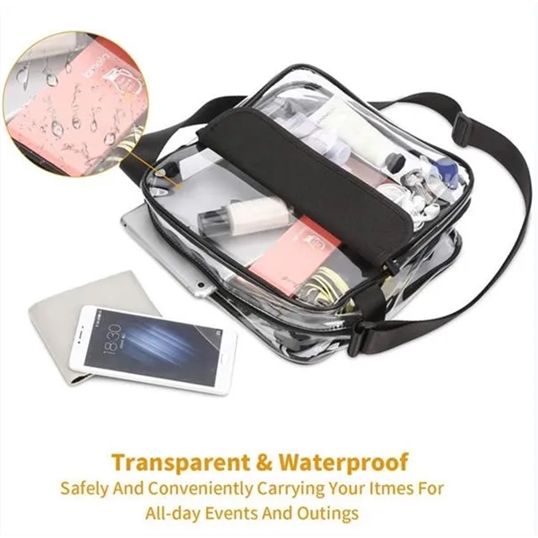 Clear Crossbody Messenger Shoulder Bag - Clear Crossbody Messenger Shoulder Bag - Image 3 of 3
