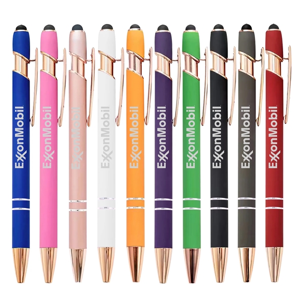 Rose Gold Soft-Touch Aluminum Pen w/ Stylus - Rose Gold Soft-Touch Aluminum Pen w/ Stylus - Image 0 of 10