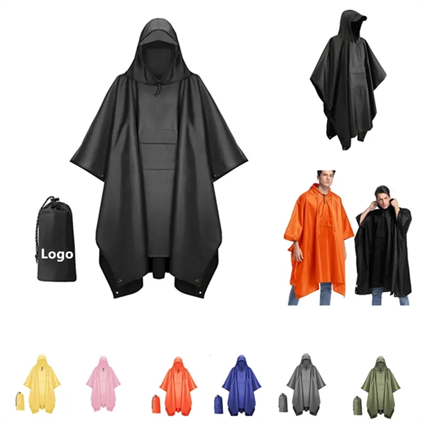 Waterproof Rain Poncho Hiking Raincoat Hooded Coat Jacket - Waterproof Rain Poncho Hiking Raincoat Hooded Coat Jacket - Image 0 of 5