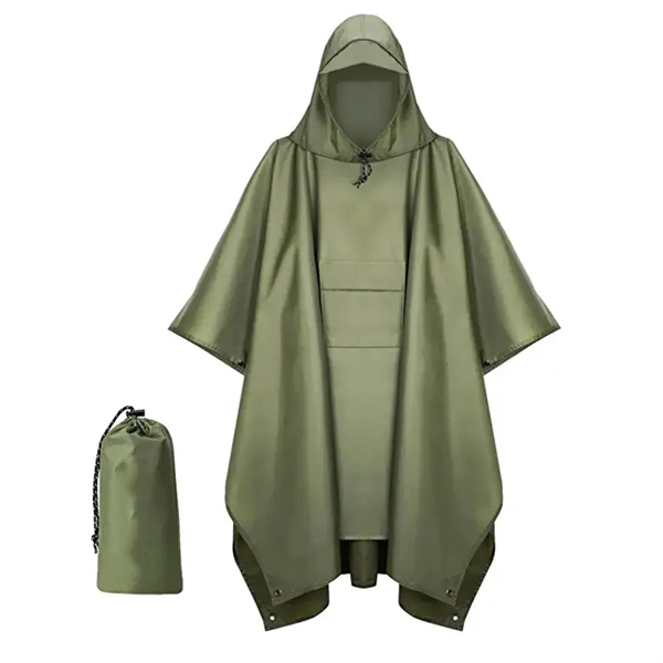 Waterproof Rain Poncho Hiking Raincoat Hooded Coat Jacket - Waterproof Rain Poncho Hiking Raincoat Hooded Coat Jacket - Image 4 of 5