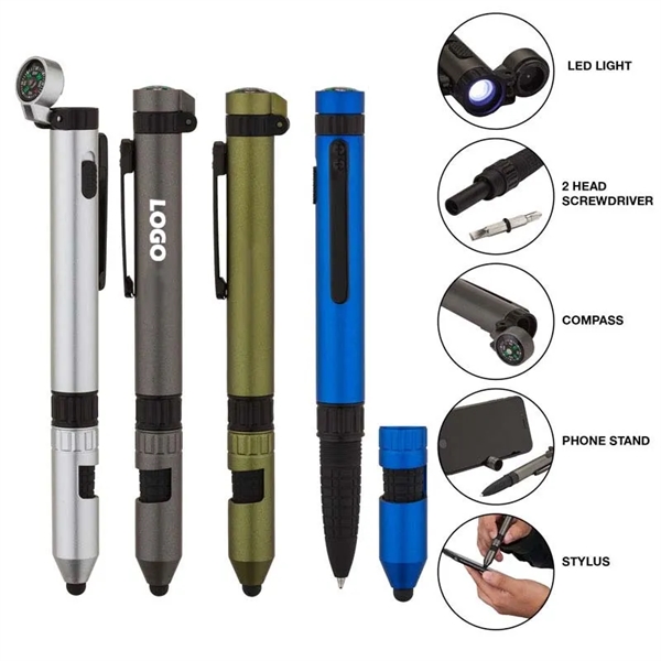 Utility Pen With Compass And Stylus - Utility Pen With Compass And Stylus - Image 0 of 3