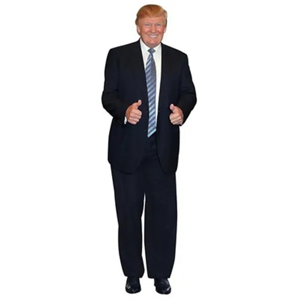 DONALD TRUMP BLUE TIE CARDBOARD CUTOUT STAND UP - DONALD TRUMP BLUE TIE CARDBOARD CUTOUT STAND UP - Image 0 of 2