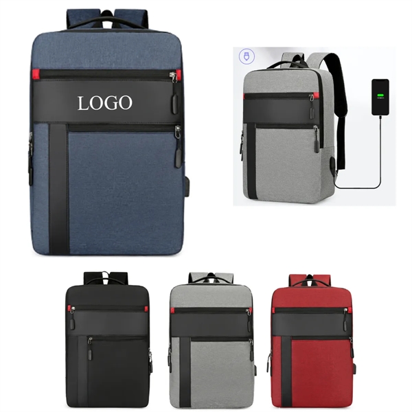 Business & Travel Laptop Bag Rucksack With USB Charging Port - Business & Travel Laptop Bag Rucksack With USB Charging Port - Image 0 of 1