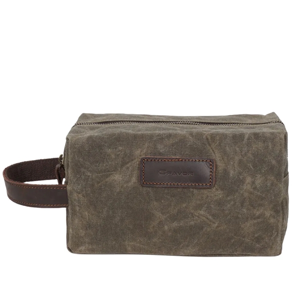 Waxed Canvas Plastic Lined Travel Kit - Waxed Canvas Plastic Lined Travel Kit - Image 4 of 6