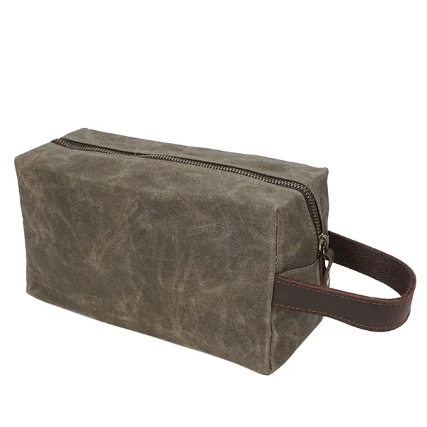 Waxed Canvas Plastic Lined Travel Kit - Waxed Canvas Plastic Lined Travel Kit - Image 2 of 6