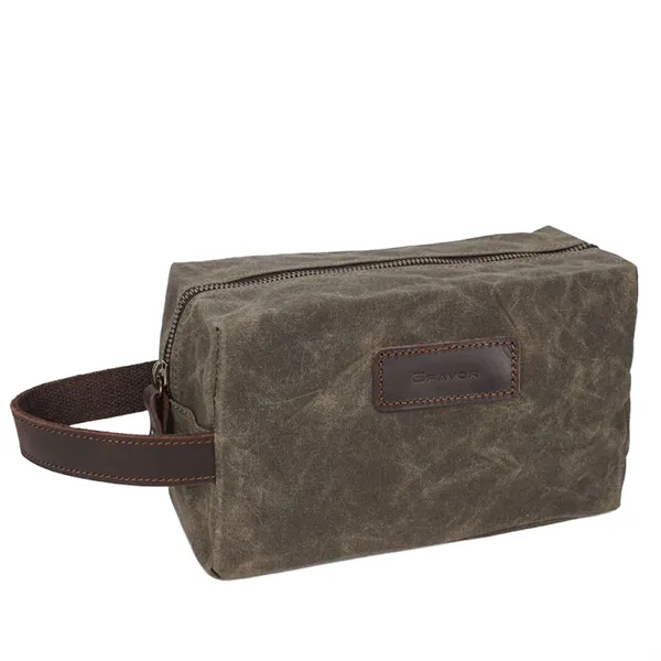Waxed Canvas Plastic Lined Travel Kit - Waxed Canvas Plastic Lined Travel Kit - Image 3 of 6