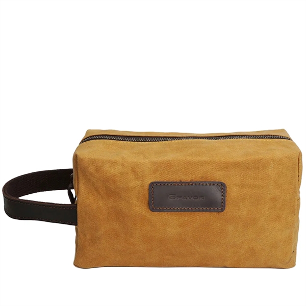 Waxed Canvas Plastic Lined Travel Kit - Waxed Canvas Plastic Lined Travel Kit - Image 5 of 6