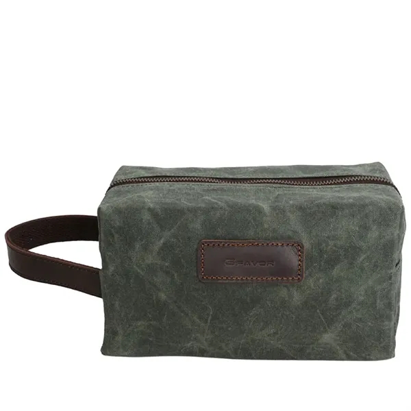 Waxed Canvas Plastic Lined Travel Kit - Waxed Canvas Plastic Lined Travel Kit - Image 6 of 6