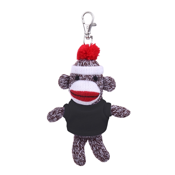 Plush Original Sock Monkey Keychain with Tee - Plush Original Sock Monkey Keychain with Tee - Image 1 of 11