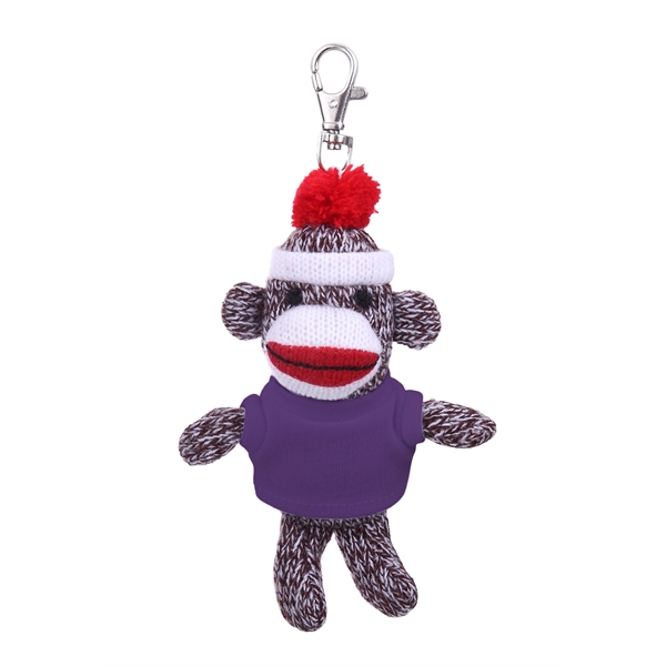 Plush Original Sock Monkey Keychain with Tee - Plush Original Sock Monkey Keychain with Tee - Image 2 of 11