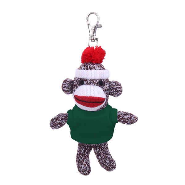 Plush Original Sock Monkey Keychain with Tee - Plush Original Sock Monkey Keychain with Tee - Image 3 of 11