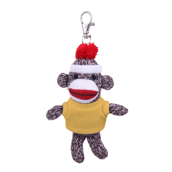 Plush Original Sock Monkey Keychain with Tee - Plush Original Sock Monkey Keychain with Tee - Image 4 of 11