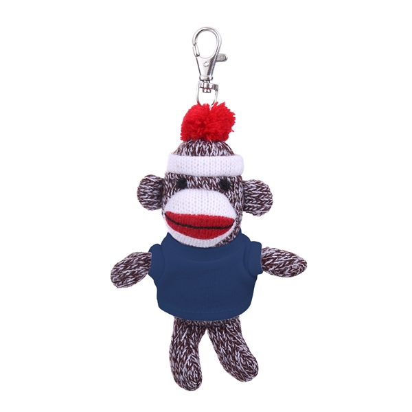Plush Original Sock Monkey Keychain with Tee - Plush Original Sock Monkey Keychain with Tee - Image 6 of 11