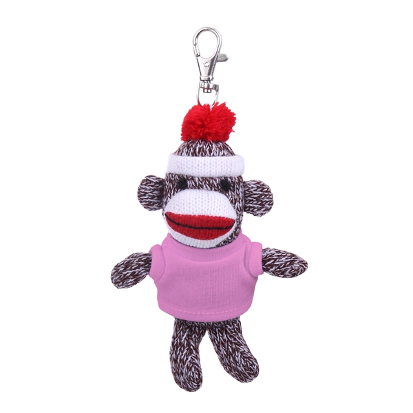 Plush Original Sock Monkey Keychain with Tee - Plush Original Sock Monkey Keychain with Tee - Image 8 of 11