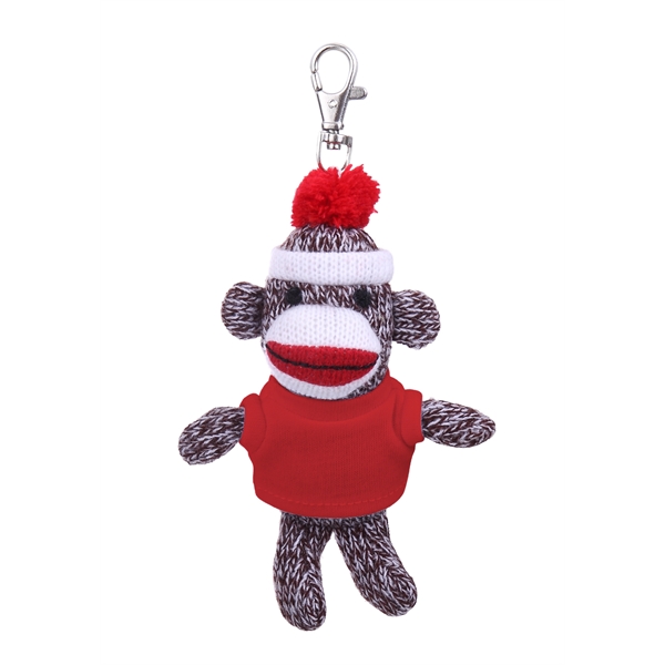 Plush Original Sock Monkey Keychain with Tee - Plush Original Sock Monkey Keychain with Tee - Image 0 of 11