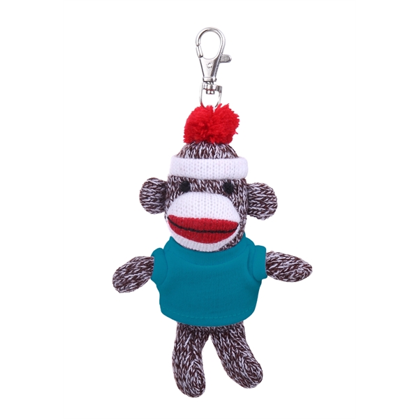Plush Original Sock Monkey Keychain with Tee - Plush Original Sock Monkey Keychain with Tee - Image 10 of 11