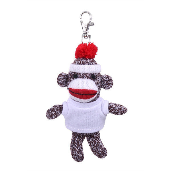 Plush Original Sock Monkey Keychain with Tee - Plush Original Sock Monkey Keychain with Tee - Image 11 of 11