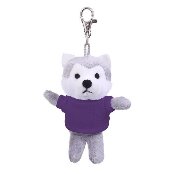 Soft Plush Wolf Keychain with Tee - Soft Plush Wolf Keychain with Tee - Image 1 of 11