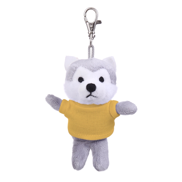 Soft Plush Wolf Keychain with Tee - Soft Plush Wolf Keychain with Tee - Image 3 of 11