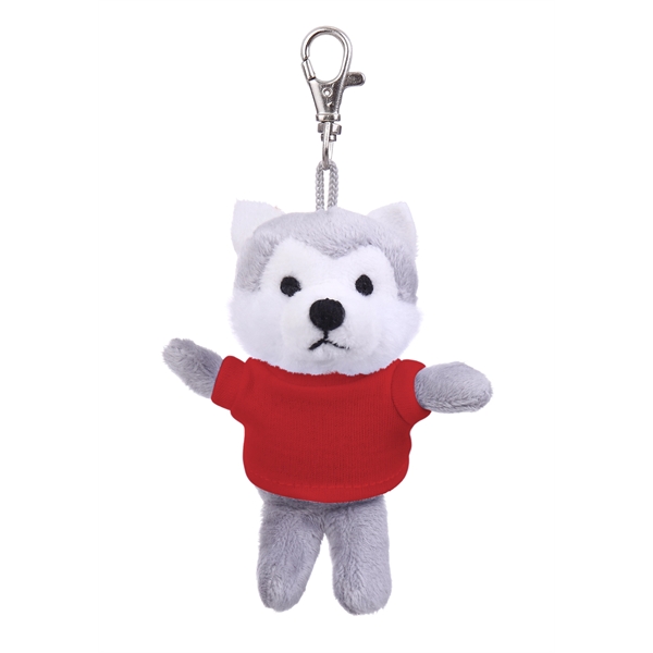 Soft Plush Wolf Keychain with Tee - Soft Plush Wolf Keychain with Tee - Image 9 of 11