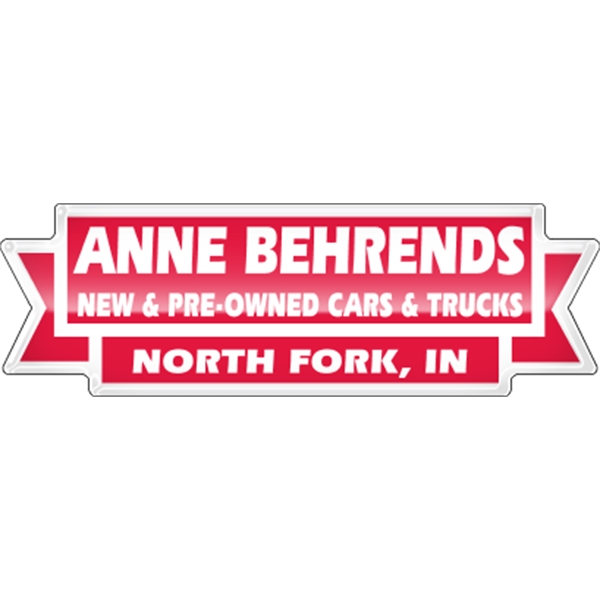 Ribbon w/ Rectangle Domed Auto Ad