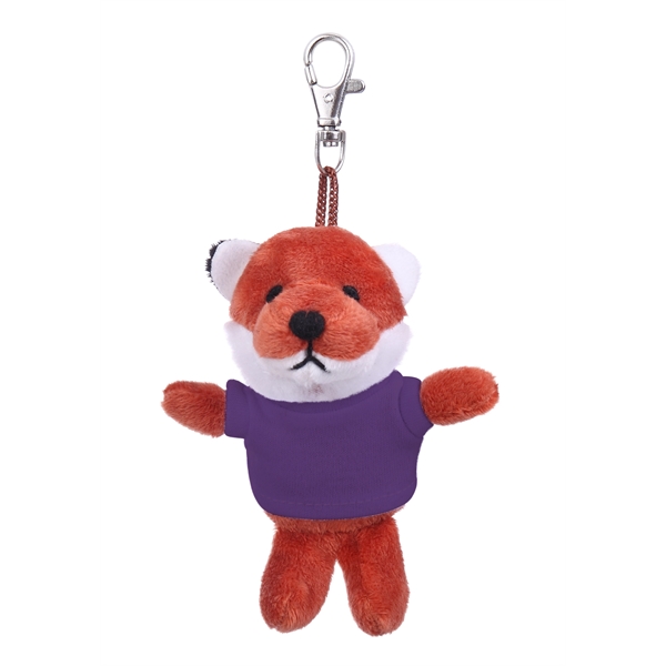 Soft Plush Fox Keychain with Tee - Soft Plush Fox Keychain with Tee - Image 1 of 11