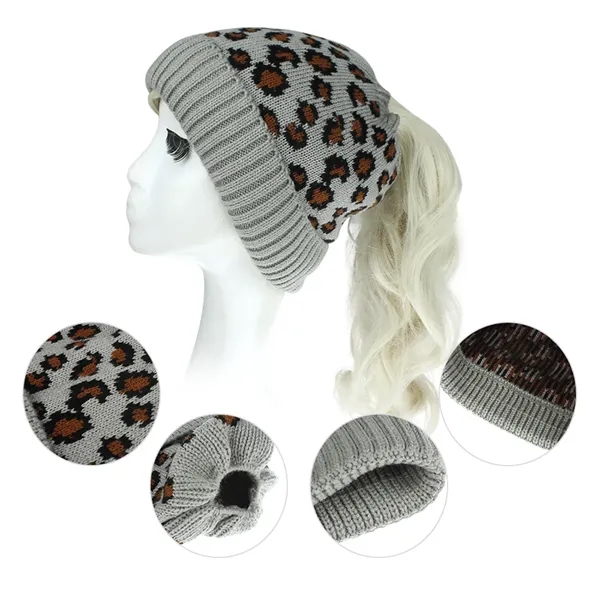 Womens Beanie Ponytail Hat - Womens Beanie Ponytail Hat - Image 1 of 2