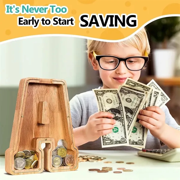 Wooden Letter Piggy Bank - Wooden Letter Piggy Bank - Image 1 of 6