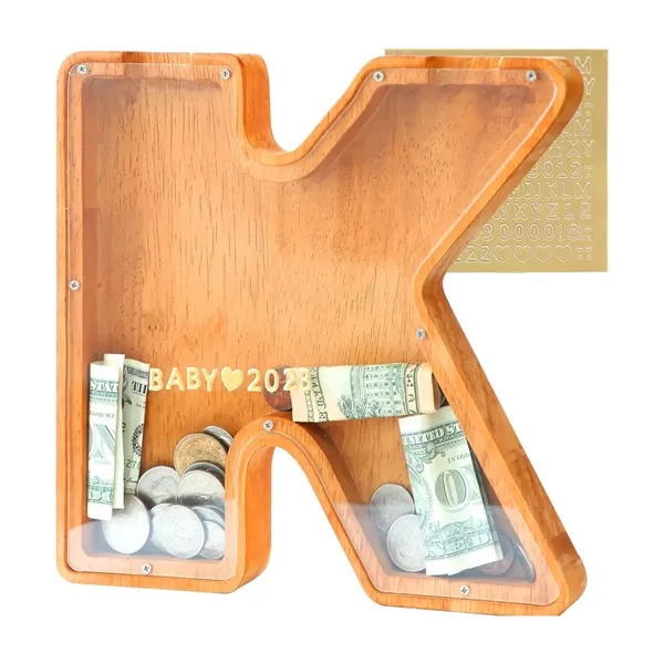 Wooden Letter Piggy Bank - Wooden Letter Piggy Bank - Image 4 of 6