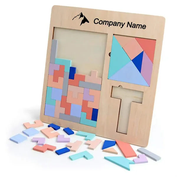 Colorful 3 In 1 Wood T-Puzzle Jigsaw - Colorful 3 In 1 Wood T-Puzzle Jigsaw - Image 0 of 2