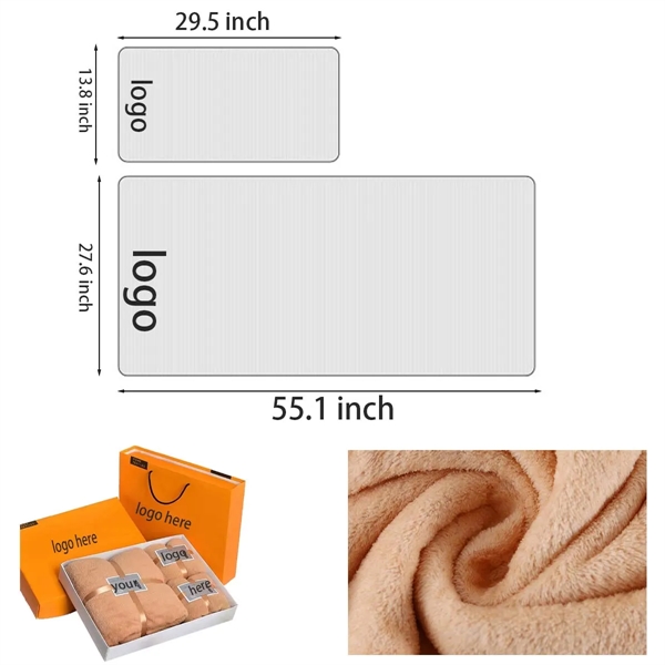 Luxury Coral Fleece Towel Set with Gift Box (3-Piece Set) - Luxury Coral Fleece Towel Set with Gift Box (3-Piece Set) - Image 0 of 1