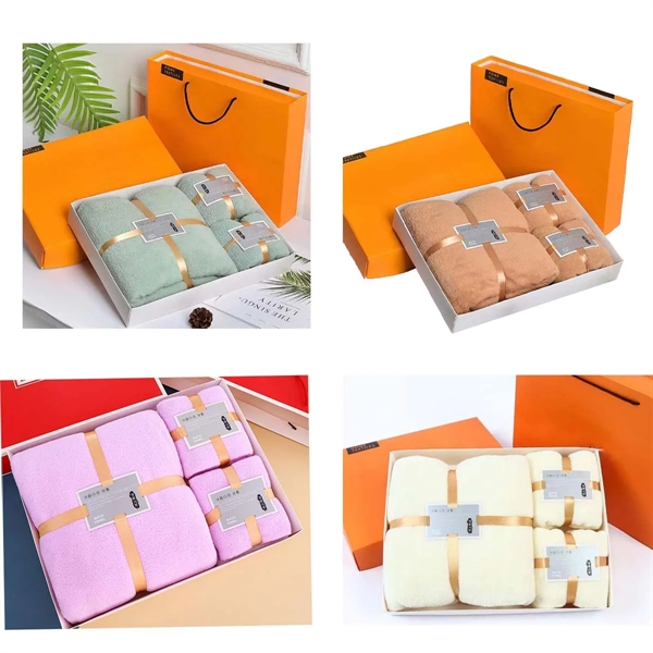 Luxury Coral Fleece Towel Set with Gift Box (3-Piece Set) - Luxury Coral Fleece Towel Set with Gift Box (3-Piece Set) - Image 1 of 1