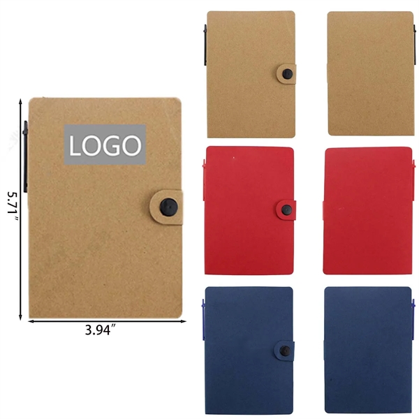 Recycled Compact Sticky Notepad With Pen - Recycled Compact Sticky Notepad With Pen - Image 0 of 1