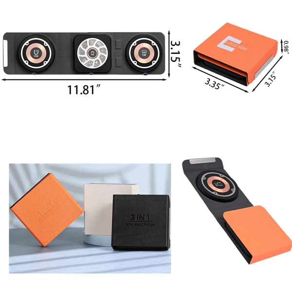 15W Foldable 3-in-1 Magnetic Wireless Charger