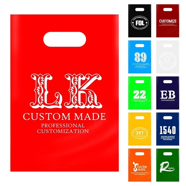 Reusable Die Cut Fold-Over Reinforced Plastic Shopping Bag - Reusable Die Cut Fold-Over Reinforced Plastic Shopping Bag - Image 1 of 14