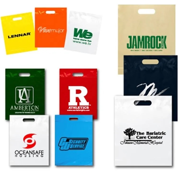 Reusable Die Cut Fold-Over Reinforced Plastic Shopping Bag - Reusable Die Cut Fold-Over Reinforced Plastic Shopping Bag - Image 2 of 14