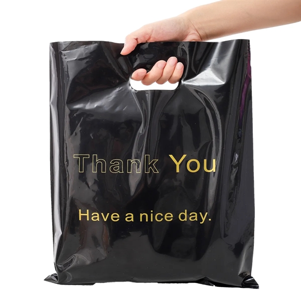 Reusable Die Cut Fold-Over Reinforced Plastic Shopping Bag - Reusable Die Cut Fold-Over Reinforced Plastic Shopping Bag - Image 7 of 14