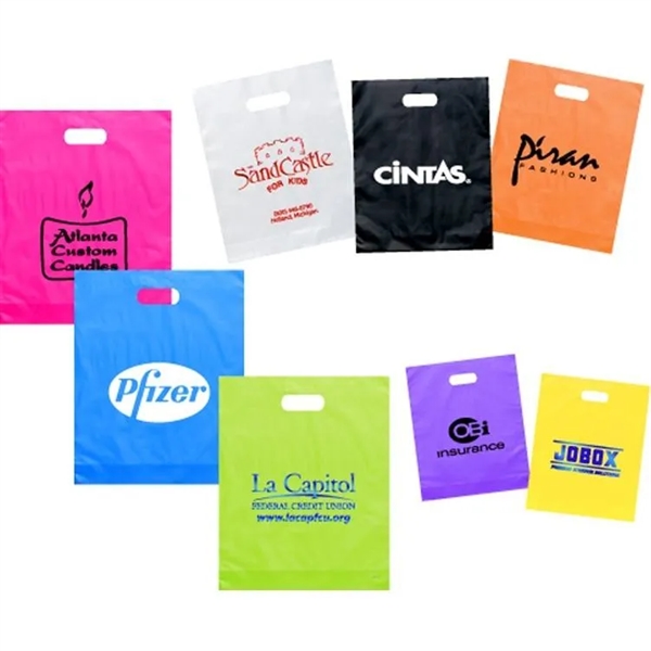 Reusable Die Cut Fold-Over Reinforced Plastic Shopping Bag - Reusable Die Cut Fold-Over Reinforced Plastic Shopping Bag - Image 8 of 14