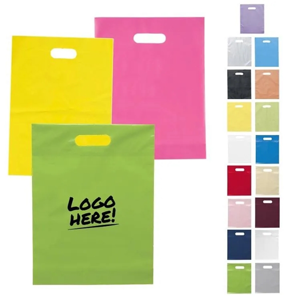 Reusable Die Cut Fold-Over Reinforced Plastic Shopping Bag - Reusable Die Cut Fold-Over Reinforced Plastic Shopping Bag - Image 10 of 14