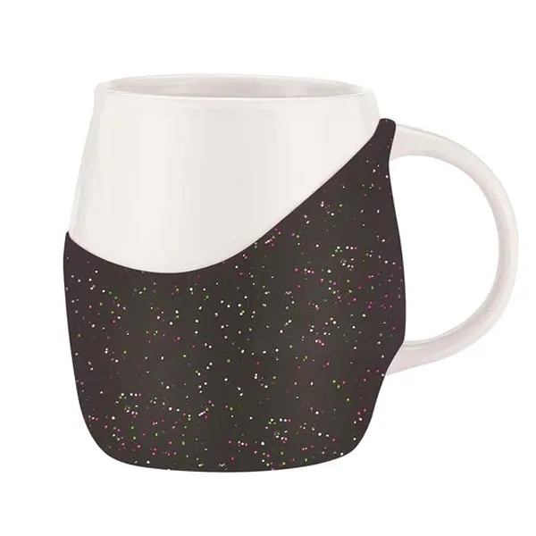 14 oz ceramic Rotunda Mug w/Glitter silicone grip - 14 oz ceramic Rotunda Mug w/Glitter silicone grip - Image 1 of 11