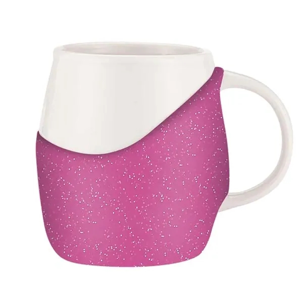 14 oz ceramic Rotunda Mug w/Glitter silicone grip - 14 oz ceramic Rotunda Mug w/Glitter silicone grip - Image 3 of 11